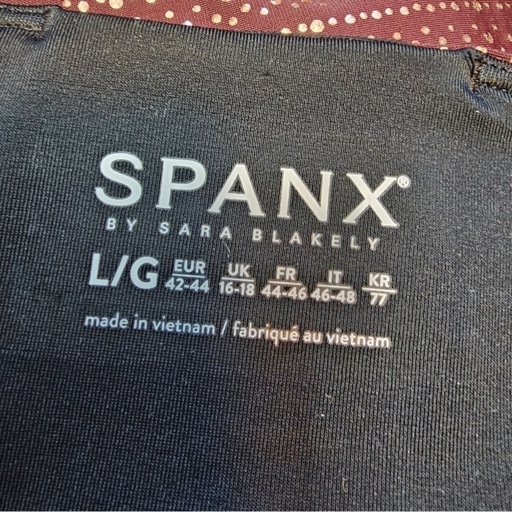 SPANX Maroon and Silver Leggings size Large - Picture 4 of 5